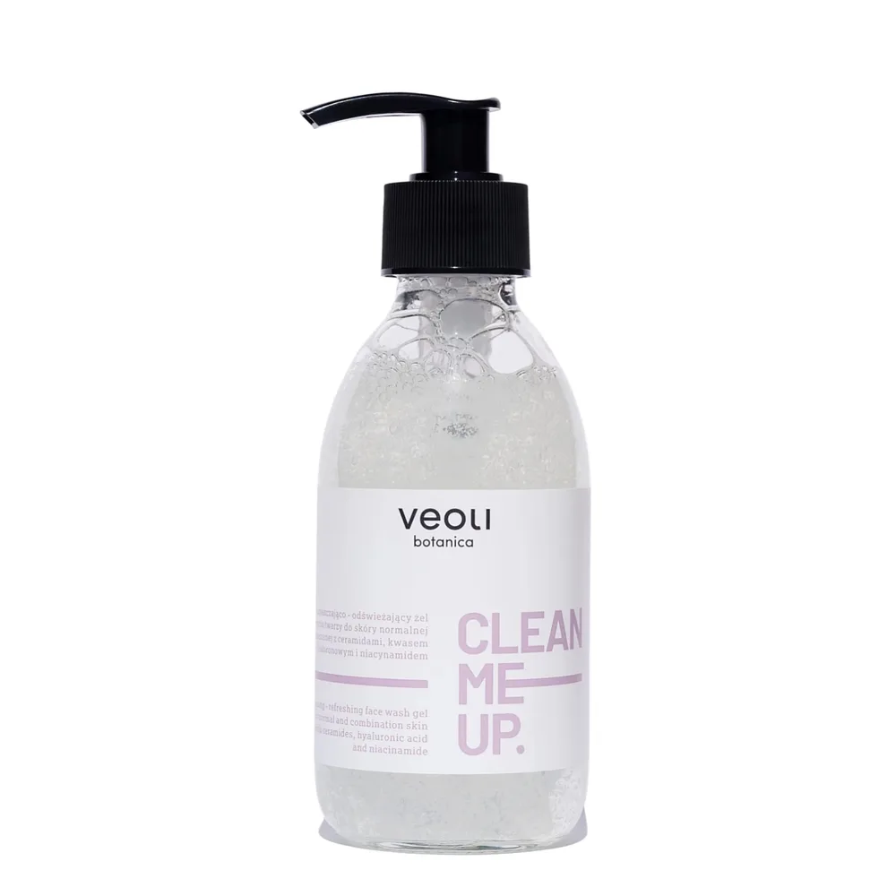 Гель для умывания Veoli Botanica Clean Me Up очищающий освежающий, с ниацинамидом и церамидами, 190 мл