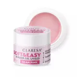 Гель строительный для наращивания ногтей Claresa Nails Soft&Easy Builder Gel GLAM PINK камуфлирующий самовыравнивающийся, 45 г — фото 1