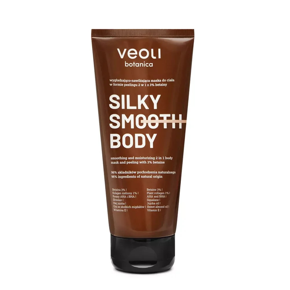 Пилинг-маска для тела Veoli Botanica Silky Smooth Body разглаживающая увлажняющая, 180 мл