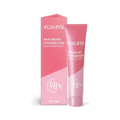Тональный крем Ecocera Naturstay Camouflage Effect W3 Sand кроющий, тёплый песочный, 30 мл
