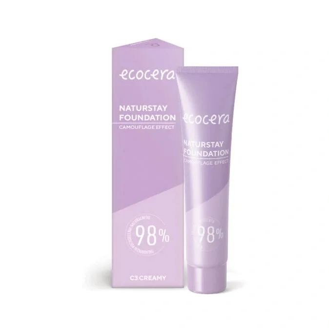 Тональный крем Ecocera Naturstay Camouflage Effect плотное покрытие, сатиновый финиш, оттенок C3 Creamy, 30 мл