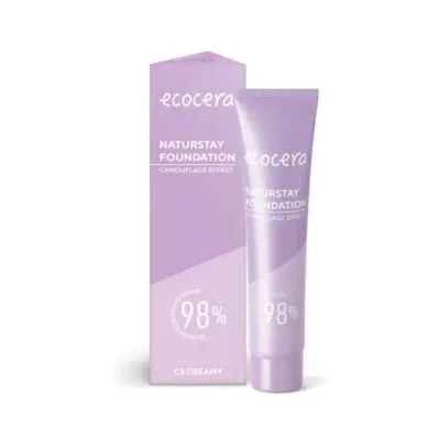 Тональный крем Ecocera Naturstay Camouflage Effect плотное покрытие, сатиновый финиш, оттенок C3 Creamy, 30 мл