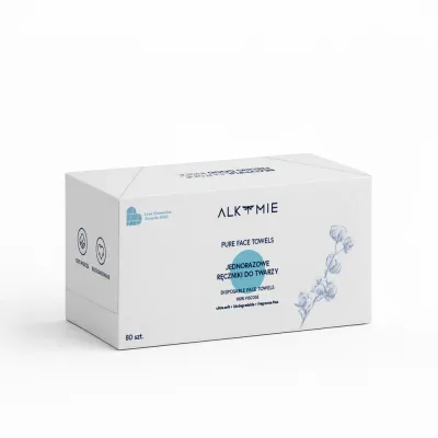 Полотенца для лица одноразовые Alkmie PURE FACE TOWELS биоразлагаемые без отдушки, 80 шт