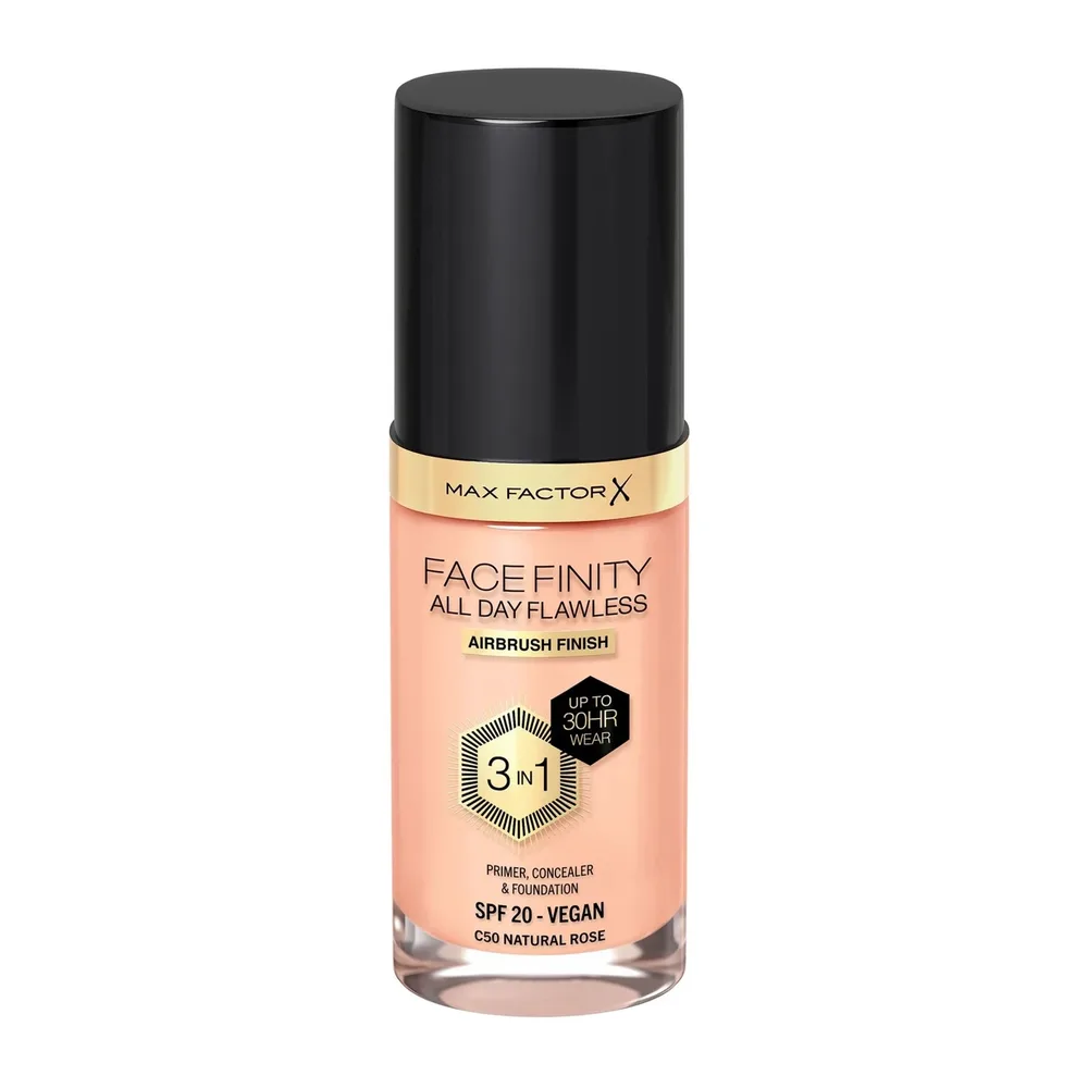 Тональный крем Max Factor Facefinity 3 в 1 Natural Rose 50 матовый стойкий, 30 мл