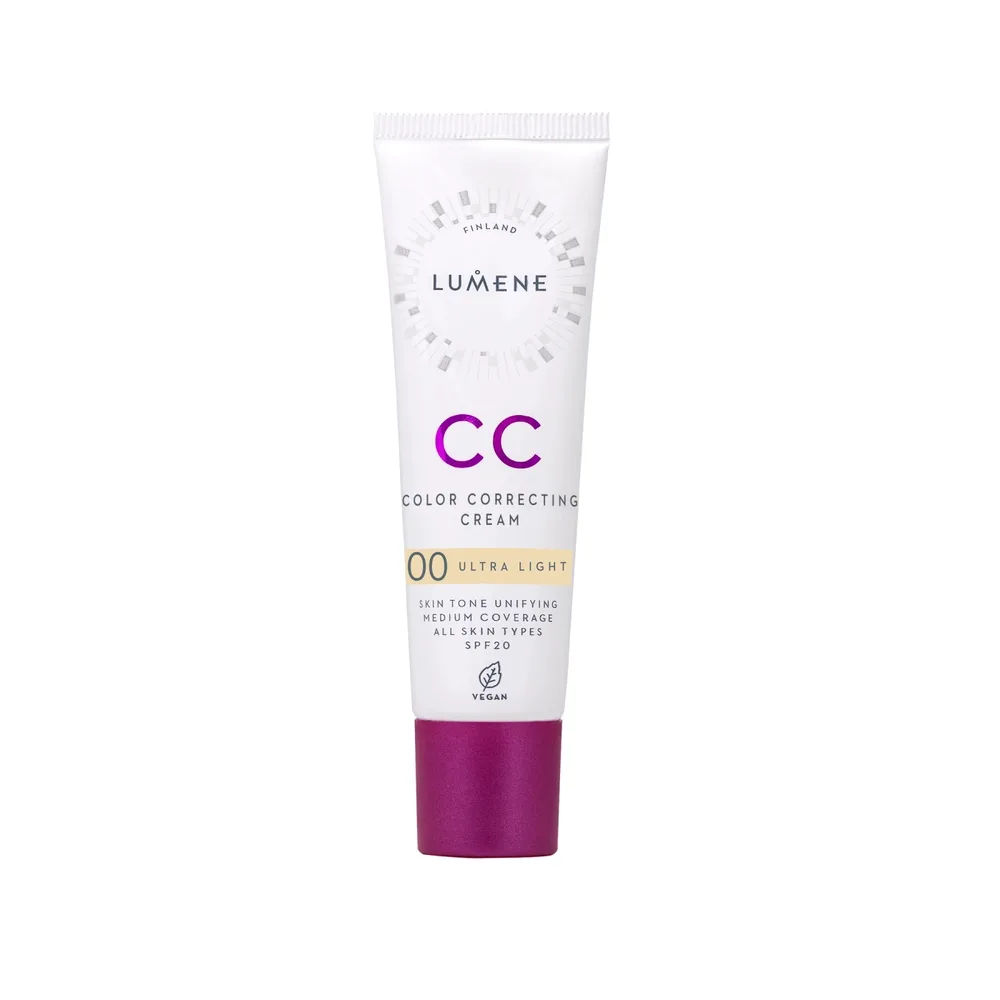 CC-крем тональный Lumene CC Color Correcting 00 Ultra Light SPF 20, среднее покрытие, 30 мл