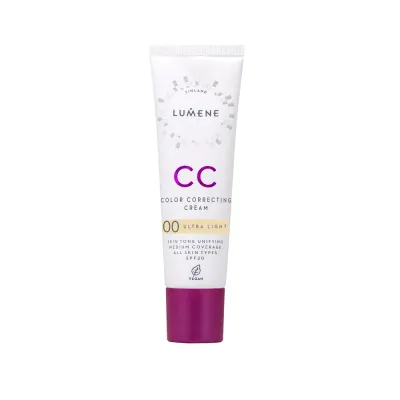 CC-крем тональный Lumene CC Color Correcting 00 Ultra Light SPF 20, среднее покрытие, 30 мл