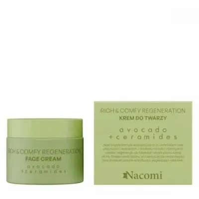 Крем для лица Nacomi Rich&Comfy Regeneration с авокадо и церамидами, питательный для сухой кожи, 40 мл