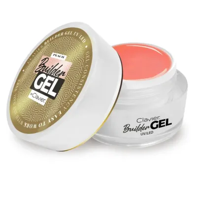 Гель строительный Clavier Builder Gel UV/LED Peach трёхфазный, средняя густота, для наращивания на формах, 30 г