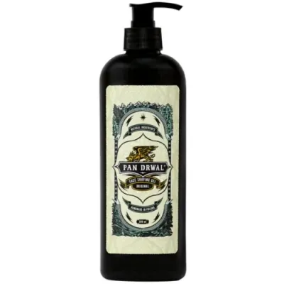 Гель для бритья Pan Drwal Face Shaving Gel классический прозрачный без пены, с алоэ и пантенолом, 500 мл