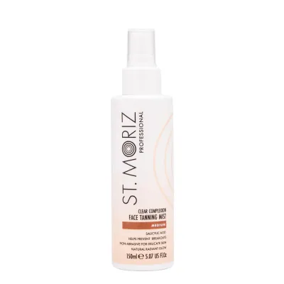 Мист-автозагар для лица St. Moriz Professional Clear Complexion Medium, с алоэ и витамином E, 150 мл