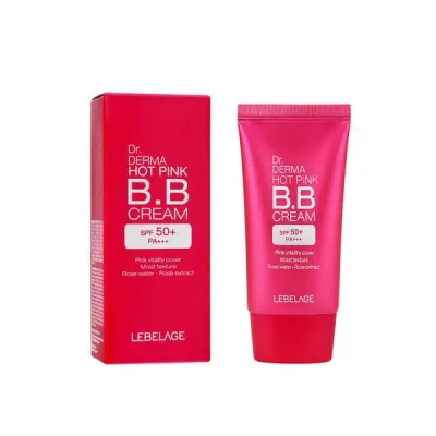 Крем BB Lebelage Dr Derma Hot Pink солнцезащитный SPF 50+, увлажняющий, натуральное покрытие, 30 мл