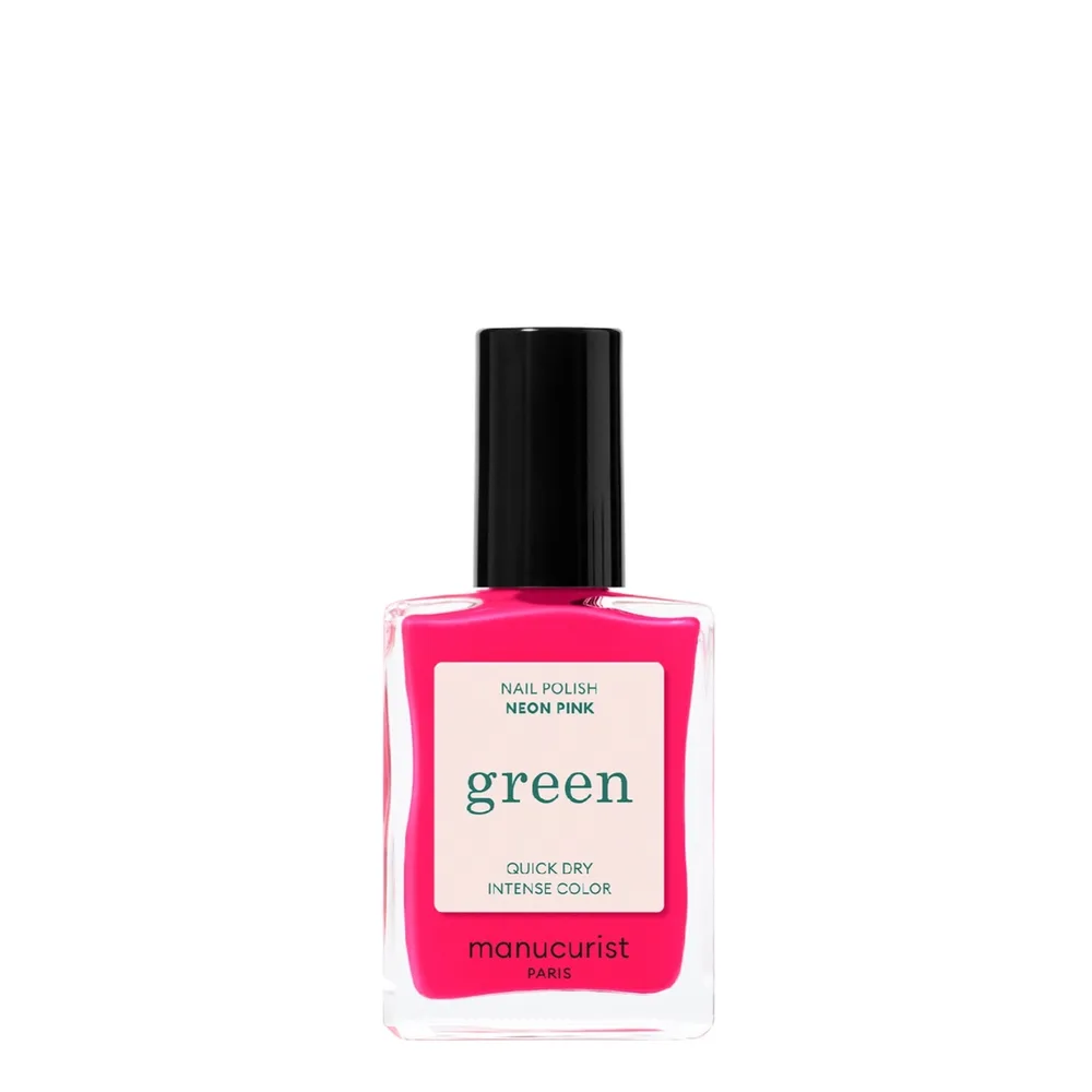Лак для ногтей Manucurist Green Neon Pink неоновый розовый, веганская формула, 15 мл