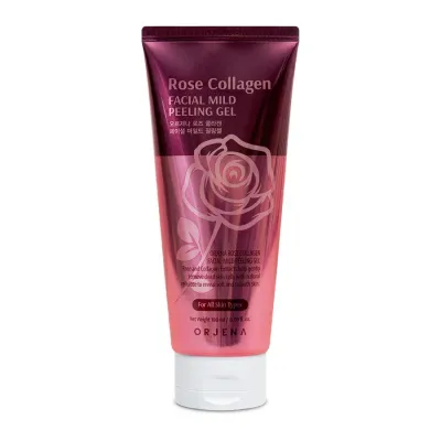 Гель-скатка пилинг для лица Orjena Rose Collagen с экстрактом розы и коллагеном, деликатное отшелушивание, 180 мл