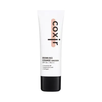 Крем солнцезащитный для лица Coxir Rice Line SPF50+ PA++++ с церамидами и коричневым рисом, увлажняющий, 50 мл