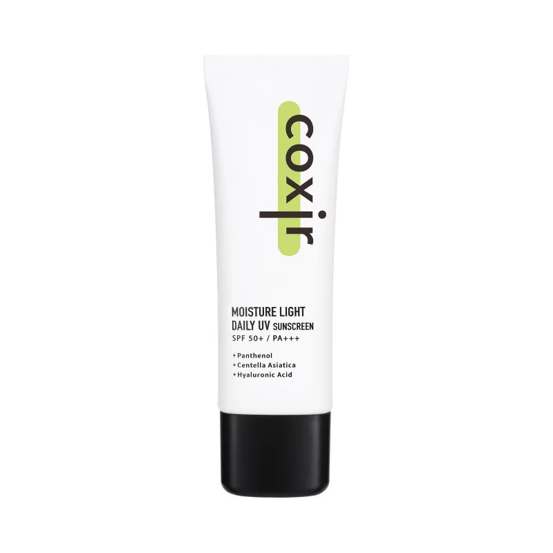 Крем солнцезащитный для лица Coxir Green Tea Clear Line с зеленым чаем и муцином улитки, для чувствительной кожи, 50 мл