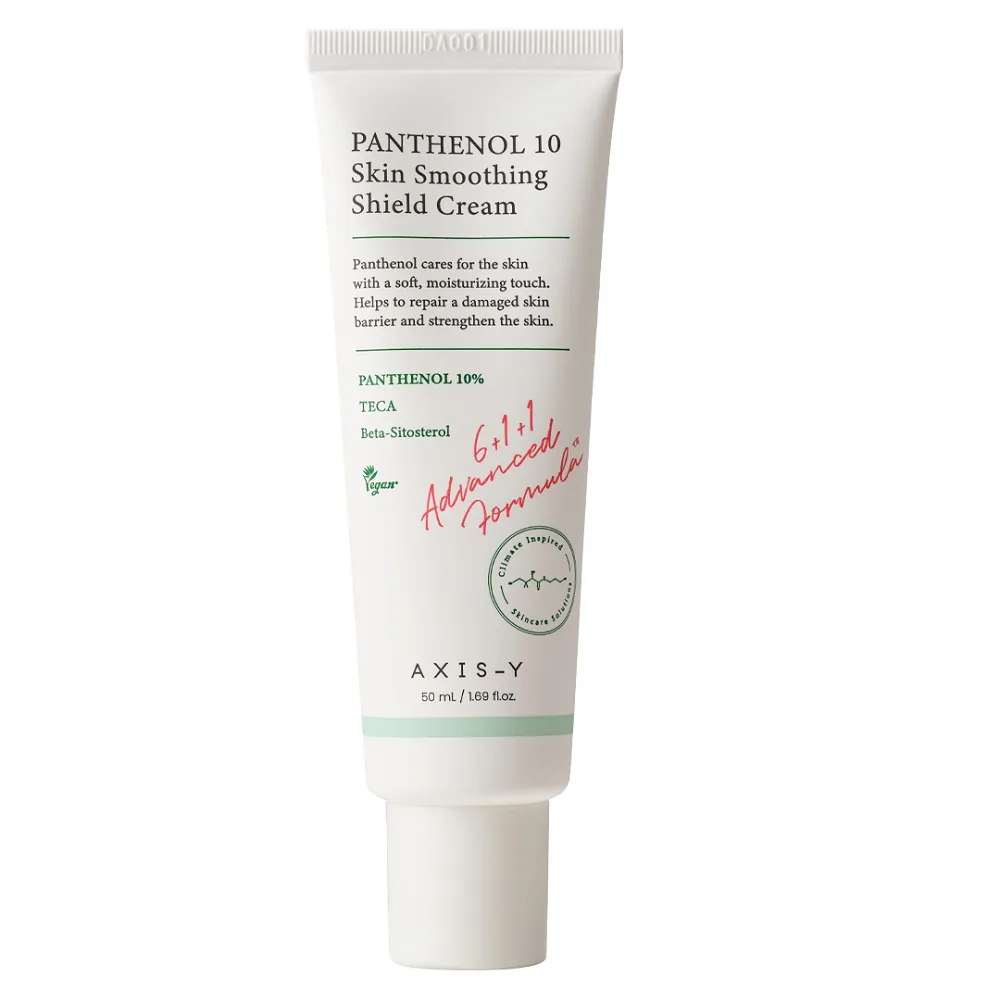 Крем для лица AXIS-Y Panthenol 10 Skin Smoothing Shield Cream восстанавливающий с пантенолом 10%, для чувствительной кожи, 50 мл