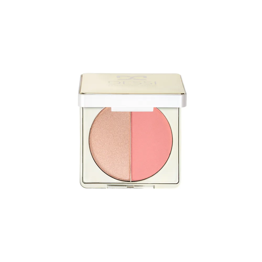 Хайлайтер и румяна Dessi Cosmetics La Dolce Vita Glow and Blush Luce/Portofino сатиновый финиш, дуо-палетка, 12 г