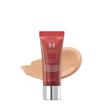 BB-крем Missha Perfect Cover #26 Natural Caramel увлажняющий, тёмный тон, SPF42 PA+++, 20 мл