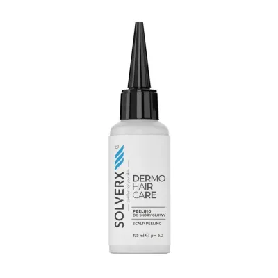 Пилинг для кожи головы Solverx dermoHAIR Care с кислотами и кофеином очищающий, для жирной кожи головы, 125 мл