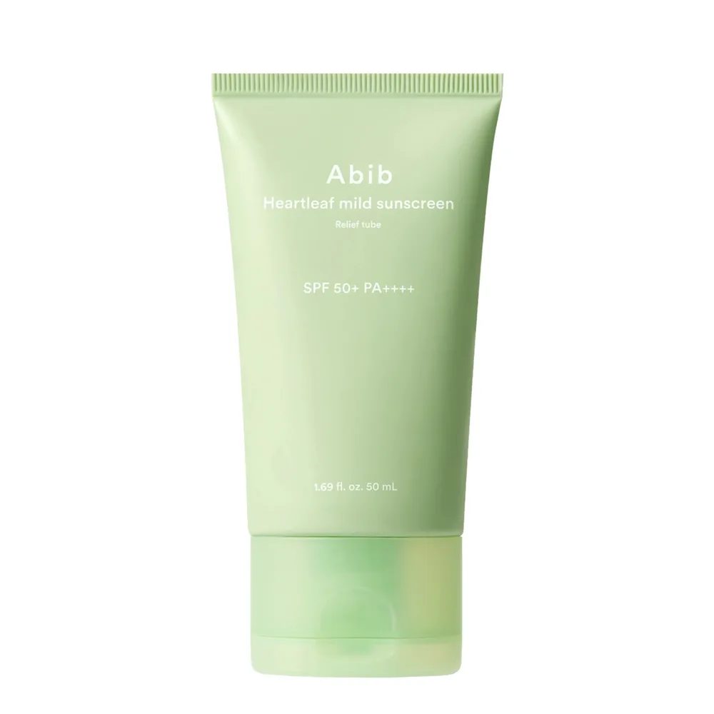 Крем солнцезащитный для лица Abib Heartleaf Mild Sunscreen Relief SPF50+ PA++++ минеральный успокаивающий, 50 мл