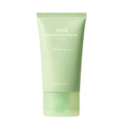 Крем солнцезащитный для лица Abib Heartleaf Mild Sunscreen Relief SPF50+ PA++++ минеральный успокаивающий, 50 мл