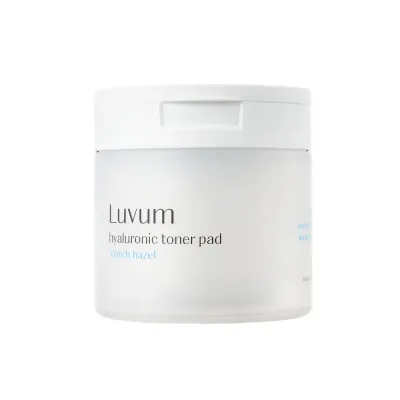 Диски тонизирующие для лица Luvum Witch Hazel Hyaluronic Toner Pad с гамамелисом и гиалуроновой кислотой, двусторонние, 60 шт