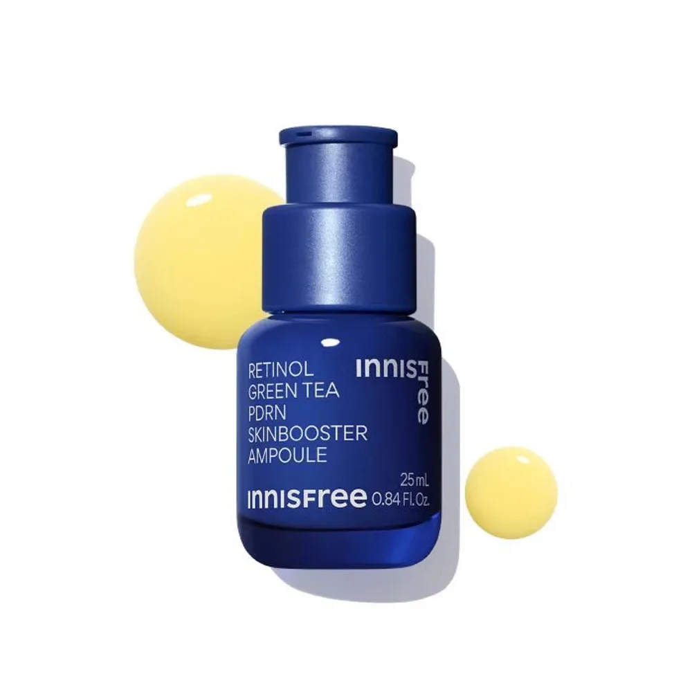 Сыворотка для лица innisfree Retinol Green Tea PDRN Skin Booster Ampoule с ретинолом и ниацинамидом, против морщин, 25 мл