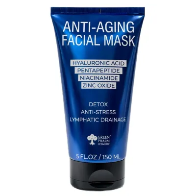 Маска для лица Green Pharm Cosmetic антивозрастная 3 в 1, детокс и лимфодренаж, 150 мл