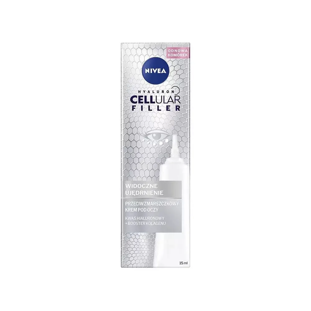 Крем для кожи вокруг глаз NIVEA Hyaluron Cellular Filler против морщин, с гиалуроновой кислотой, без отдушек, 15 мл