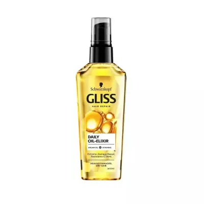 Эликсир для волос Gliss Daily Oil-Elixir с аргановым маслом для сухих и повреждённых волос, 75 мл