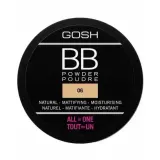 Пудра прессованная Gosh BB Powder 06 Warm Beige лёгкое покрытие, без отдушек, 6,5 г — фото 1