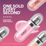 Блеск для губ KIKO Milano 3D Hydra Lipgloss смягчающий абрикосовый перламутровый, объёмный глянец, оттенок 03 Pearly Apricot, 6.5 мл — фото 7
