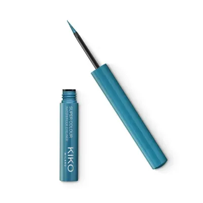 Подводка для глаз KIKO Milano Super Colour Waterproof 04 Green Teal жидкая водостойкая цветная, 1,7 мл