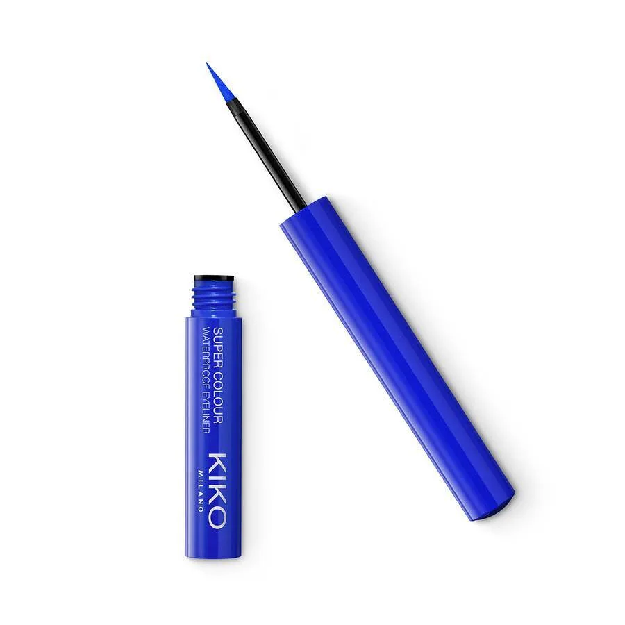 Подводка для глаз KIKO Milano Super Colour Waterproof жидкая водостойкая, тон 06 Blue синий, 1,7 мл