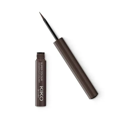 Подводка для глаз KIKO Milano Super Colour Waterproof жидкая водостойкая, фетровый аппликатор, оттенок 09 Dark Brown, 1.7 мл