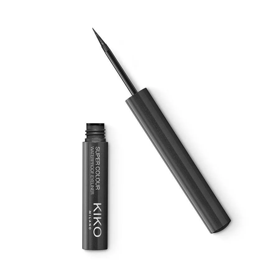 Подводка для глаз KIKO Milano Super Colour Waterproof тон 10 Pearly Charcoal жидкая водостойкая с фетровым аппликатором, 1,7 мл