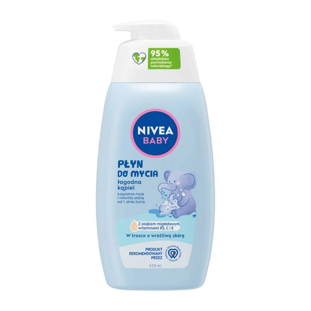 Средство для купания детское NIVEA Baby мягкое очищение, миндальное масло и пантенол, с первых дней жизни, 450 мл