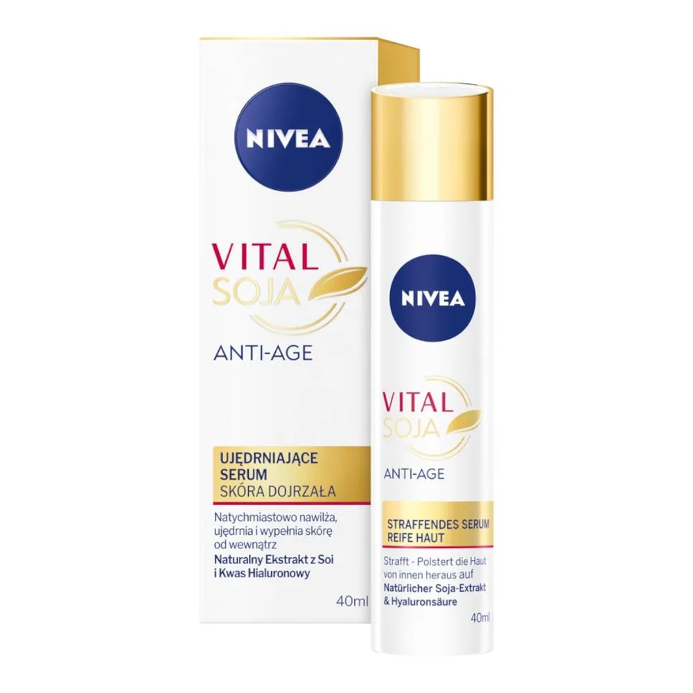 Сыворотка для лица NIVEA Vital Soja Anti-Age с соей и гиалуроновой кислотой, для зрелой кожи, 40 мл