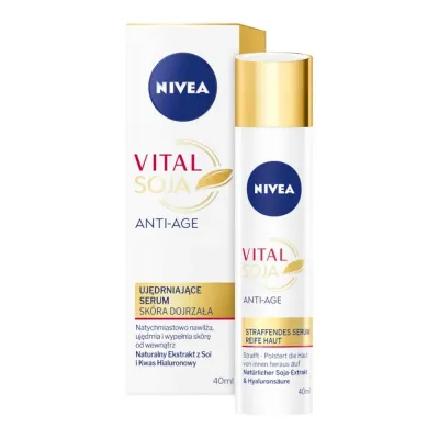 Сыворотка для лица NIVEA Vital Soja Anti-Age с соей и гиалуроновой кислотой, для зрелой кожи, 40 мл