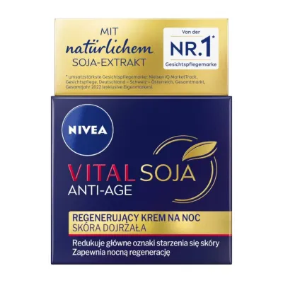 Крем для лица NIVEA Vital Soja Anti-Age ночной восстанавливающий, с соей и маслом ши, 50 мл