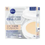 Тональный крем-кушон NIVEA Expert Finish Cellular 3in1 Care Cushion SPF 15 оттенок 02 Medium ухаживающий, сатиновый финиш, 15 мл — фото 4