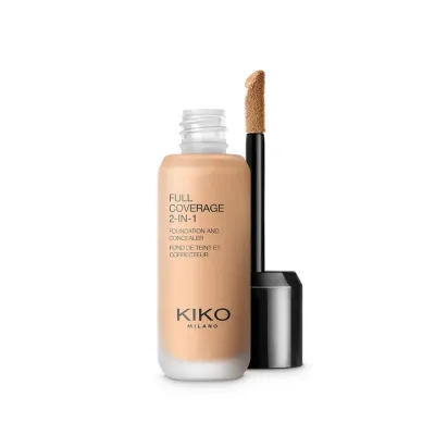 Тональный крем KIKO Milano Full Coverage 2-In-1 Foundation & Concealer R60 Rose 60 розовый подтон, стойкое покрытие, 25 мл