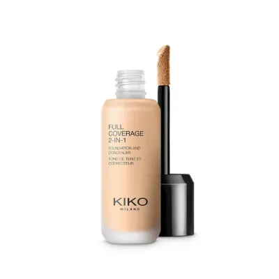 Тональный крем KIKO Milano Full Coverage 2-In-1 Foundation & Concealer N10 Neutral 10 нейтральный светлый, эффект второй кожи, 25 мл