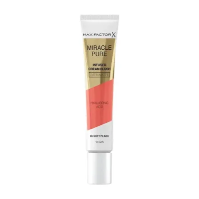 Румяна кремовые Max Factor Miracle Pure 06 Soft Peach с гиалуроновой кислотой и скваланом, 15 мл