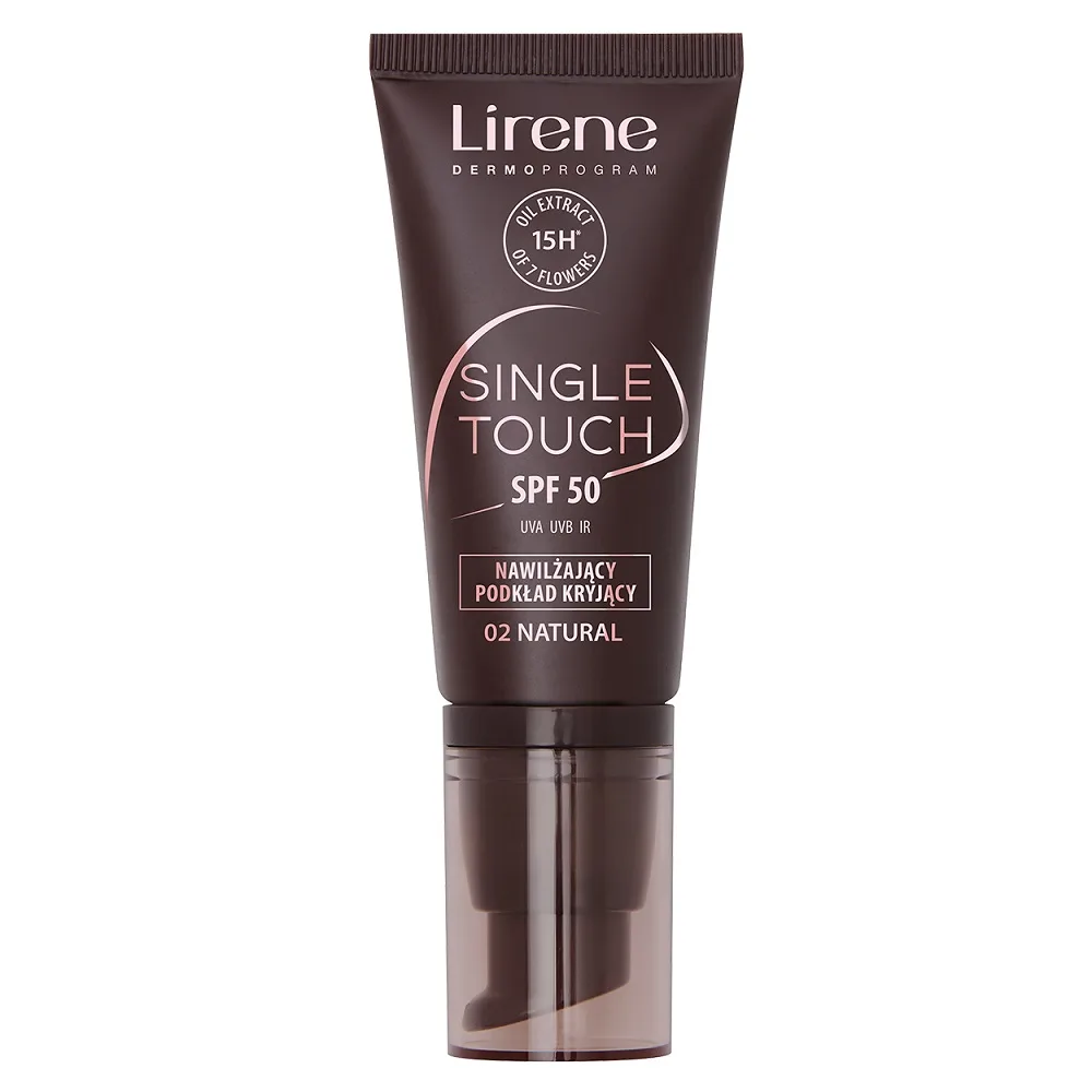 Тональный крем Lirene Single Touch SPF50 увлажняющий, плотное покрытие, оттенок 02 Natural, 30 мл