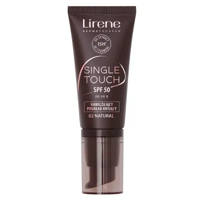 Тональный крем Lirene Single Touch SPF50 увлажняющий, плотное покрытие, оттенок 02 Natural, 30 мл