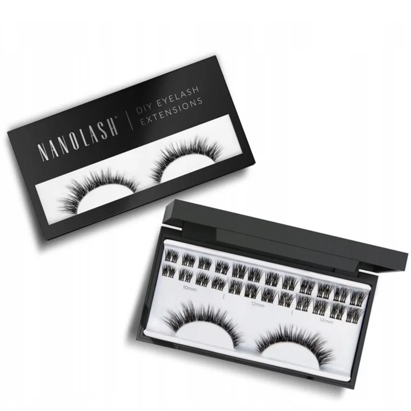 Накладные ресницы пучками Nanolash DIY Eyelash Extensions Heartbreaker, полный набор с бондером, силером, ремувером и аппликатором, 36 пучков