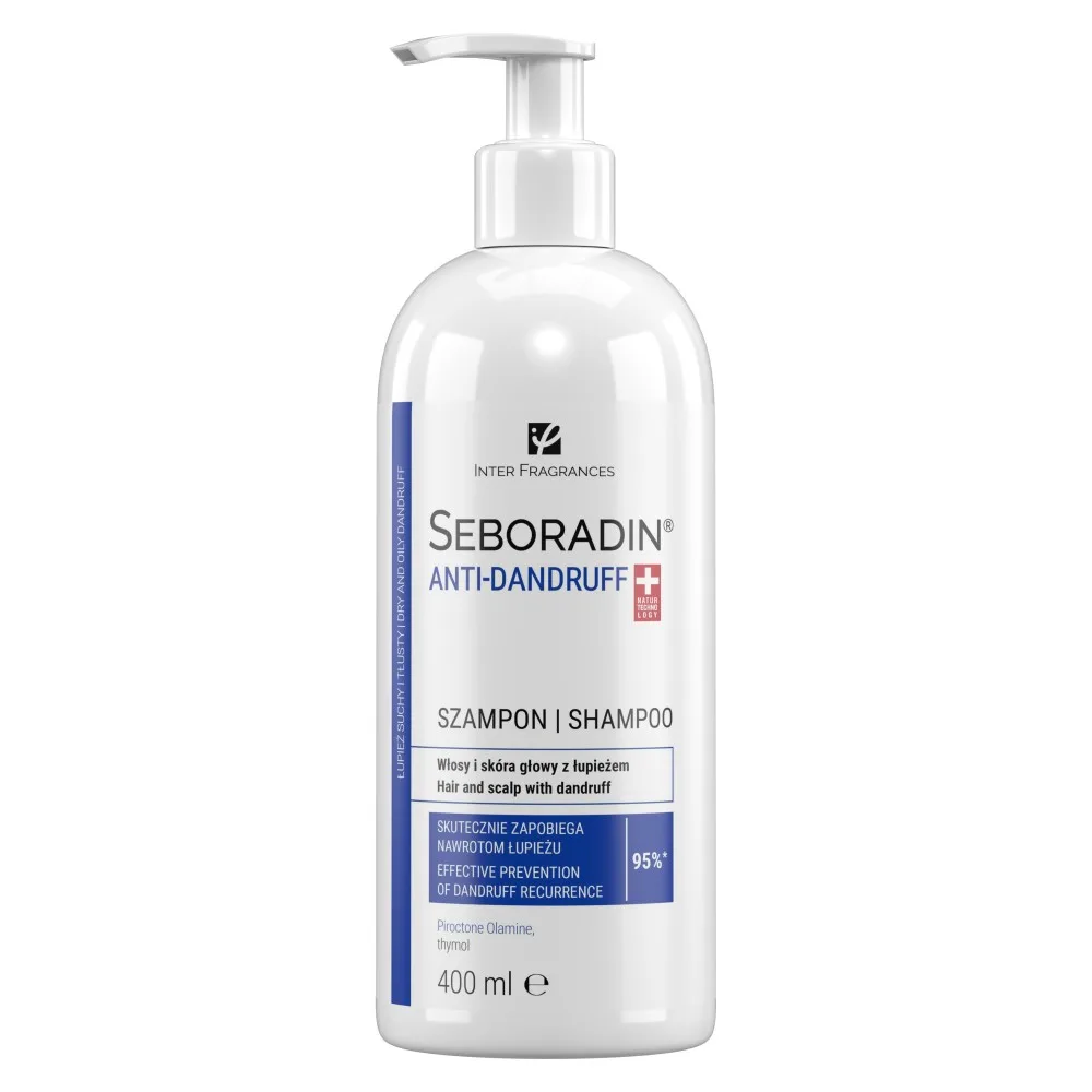 Шампунь против перхоти Seboradin Anti-Dandruff с пироктон оламином, для сухой и жирной перхоти, 400 мл