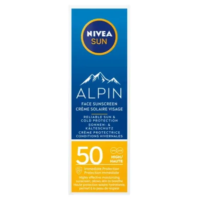 Крем для лица NIVEA Sun Alpin солнцезащитный SPF50, защита от солнца, холода и ветра, 50 мл