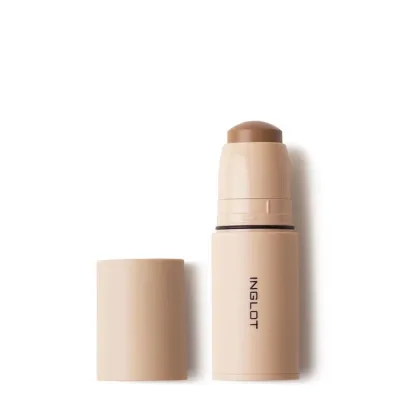 Бронзер для лица Inglot кремовый в стике, оттенок Warm Brown 112, скульптурирование, 6,2 г
